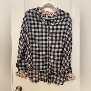 Pilcro by Anthropologie plaid blouse